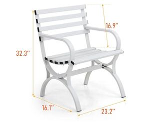 New design steel white outdoor <b>bench</b> for home outdoor furniture sitting chair general place patio garden park made in india 2023 - Product Image 4