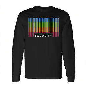 Premium Panromantic <b>Pride</b> Month Flag T-Shirt with Long Sleeves LGBT Equality Advocates' Promotional <b>Clothing</b> - Product Image 3
