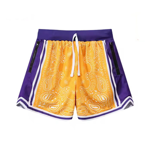 2024 nouveau Design rétro USA basket-ball Shorts populaire respirant maille Shorts toutes les équipes personnalisé basket-ball maille Shorts - Product Image 2