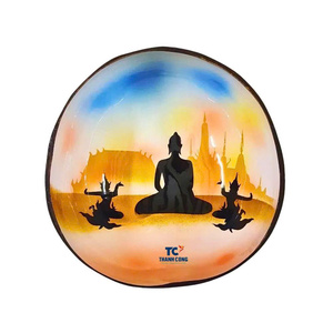 Venta al por mayor 2024 nuevo diseño lacado cuenco de cáscara de coco sostenible y pulido hecho en Vietnam - Product Image 3