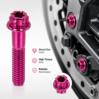 Boulon et écrou en titane Gr5 M2.5 M4 M5 M6x1.0 12mm Shcs Adonized Rose Orange Vert Alen Allen Hex Hole Ti Boulons pour potence Ebike