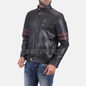 100% Material de cuero de manga larga ropa de calle profesional gran oferta Hombres Nuevo diseño chaqueta de cuero chaqueta de calle para hombre - Product Image 4