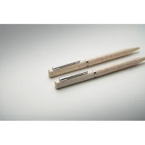 Set di Penne Promozionali Ecosostenibili in PEAT Verde per Merchandising - Product Image 1