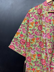 Nhật Bản Phong Cách Rộng Tay Áo Kimono Phụ Nữ Ấn Độ Handmade Tinh Khiết Bông Kimono Áo Choàng Với Vành Đai - Product Image 4