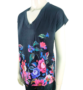 Alta calidad 100% algodón cuello en V mujer media manga camiseta ajuste Regular diseño personalizado Digital impreso Logo secado rápido transpirable BD - Product Image 4