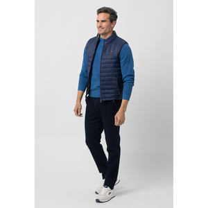 Chaleco acolchado azul marino XL para hombre, poliéster a prueba de viento de ajuste regular con bolsillos con cremallera de dos tonos para uso exterior - Product Image 2