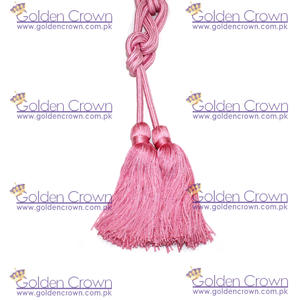 ชุดเอี๊ยมสีชมพูมีสายรัดสำหรับงานแต่งเลี้ยงในโบสถ์สายการตัดเย็บแบบมีพู่ - Product Image 5