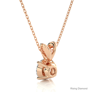 2.6 Ct Cut Lab Grown Diamond Solitaire Pendentif CVD Diamant Or Rose Pendentif Anniversaire Cadeau pour Elle Diamant Pendentifs Charmes - Product Image 4