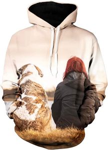 Sudaderas informales con estampado 3D para hombre, sudaderas con capucha de animales de gran tamaño, tela tejida de algodón/mezcla de poliéster, ecológica para - Product Image 6