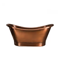 Fabricant indien baignoires en cuivre de haute qualité baignoire autoportante antique finie à la main avec trou de vidange nouvelles baignoires 2025