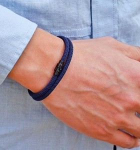 Men's Double Strand <b>Rope</b> <b>Bracelet</b>, Minimalist Cord <b>Bracelet</b> - Product Image 1