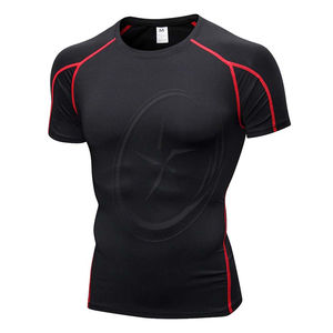 Chemise de compression de sonnerie de course à séchage rapide pour hommes Chemise de gymnastique de fitness à manches courtes pour les entraînements de musculation - Product Image 1