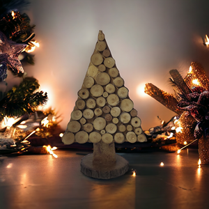 Diseño único estilo americano blanco y dorado madera de mango de alta calidad árbol de Navidad acabado a mano para vacaciones festivas y decoración del hogar - Product Image 6