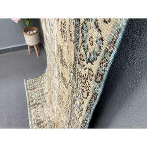 Alfombra Turca Vintage, Alfombra de 3.6x7.1 pies, Alfombra con Bordes Azules - Product Image 3