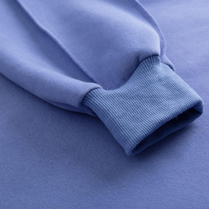 Meilleure qualité polaire lourde O cou à manches longues côtelé manchette pull sweat hiver chaud ample haut court femmes sweat-shirt court - Product Image 3