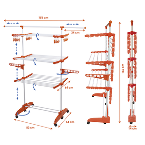 Tendedero de Ropa Plegable Vertical de Acero TendoSpazio de 24 Metros Ajustable con Ruedas y Diseño Desmontable para Limpiar la Ropa - Product Image 6