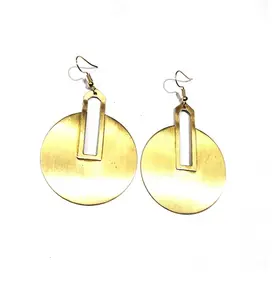 Wholesale Price Round Dangle Brass Earring Gold Plated For Christmas party earing amazing quality top quality product