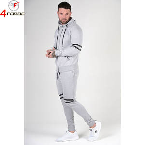 Conjunto de gimnasio personalizado para hombre de talla grande XL Slim Fit algodón polar con capucha cremallera impresa Jogger trajes transpirable invierno Skinny Fit Hoodie - Product Image 2