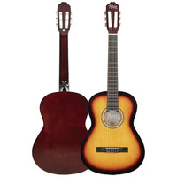 4/4 Sunburst Classical Guitar with Adjustable Truss Rod Spruce Top Sapele Neck Rosewood Fretboard Soft Gig Bag | Midex CG-270SB