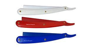 Navajas de Afeitar Rectas Manuales Desechables Profesionales con Hojas ROJAS para Uso en Salones de Barbería, Venta al por Mayor - Product Image 4