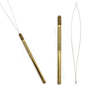 Professional Gold Hair Extension Pulling Loop Tool for Micro Rings & Nano <b>Beads</b> - Wire Loop for Hair Extensions Installation - Product Image 1