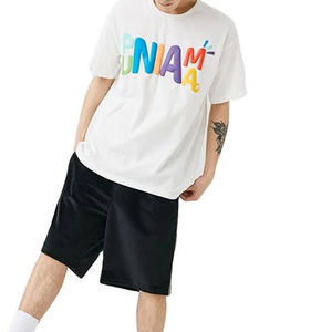 Camiseta de verano para hombre de High Street 100% algodón de secado rápido 280G cuello redondo diseño suelto con 3D para estampado de soplo para Fitness - Product Image 6