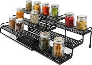 Comptoir étagère à épices en métal organisateur de boîte à épices accessoires de cuisine modernes support de rangement élégant pour organisateur d'épices cuisine - Product Image 6