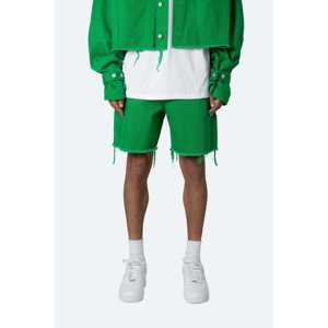 กางเกงขาสั้นผ้ายีนส์ฝอย-สีเขียว - Product Image 3