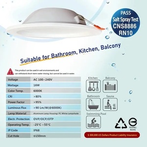 Luminaire encastré LED étanche pour salle de bain et cuisine - Product Image 4