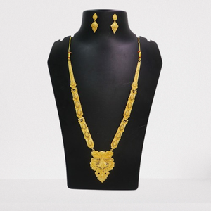 Arabie Saoudite Inde Moyen-Orient Bijoux Plaqué Or Long Collier Boucle D'oreille Ensemble Alliage Ensemble De Mariage Indien Ensembles De Bijoux Pour Femmes - Product Image 1