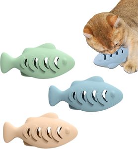 Siliconen Navulbare Interactieve Kattenkruid Visvormige Snack Dispenser Meerval Kat Oefening Kauw Speelgoed Poppen - Product Image 1