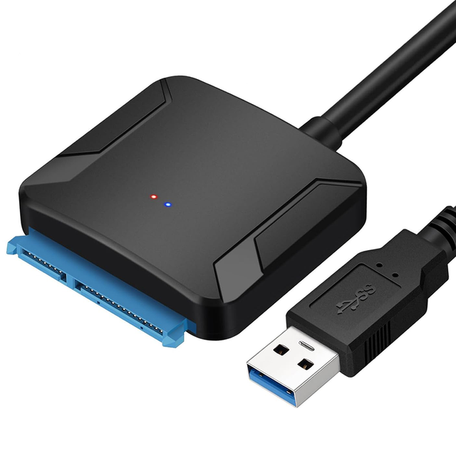 SATA to USB 3.0 Adapter, External Hard Drive Converter Cable for 2.5" 3.5" HDD, SSD with Power Supply