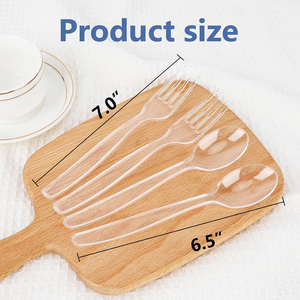 Cuillères et fourchettes robustes en PLA/PS biodégradable, sans BPA, résistantes à la chaleur, ensemble d'ustensiles en plastique jetables, écologiques et recyclables - Product Image 3