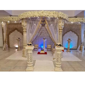 Mariage exclusif au pilier Jali Mandap Décoration Mariage traditionnel Fusion Mandap Configuration Mariage traditionnel Jali Pilier Mandap - Product Image 1