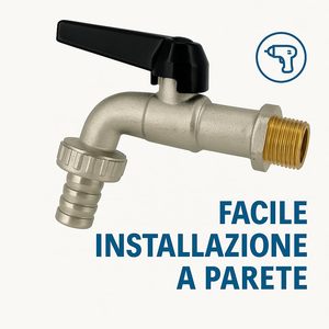 Válvula de Bola de Jardín de Latón de Estilo Industrial de 1/2 Pulgada con Palanca de Aluminio y Conector de Manguera, Diseño Resistente a la Corrosión, Montaje en Pared - Product Image 5