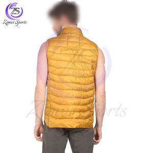 Premium Quality Zip Up Loose Casual Streetwear Quilted Coats Custom Made Yellow Warm Sleeveless Oversized Trendy Puffer <b>Vest</b> - Product Image 4