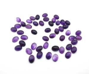 Pierre d'améthyste violette naturelle forme ovale mélange taille cabochon de pierres précieuses en vrac 3x4-15x20mm certifié IGI traité thermiquement pour les bijoux - Product Image 3