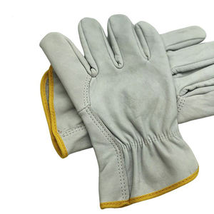 Gants de travail en cuir de vache fendu à usage intensif de couleur personnalisée Protection des mains Gants de sécurité pour l'extérieur et la pêche Vente - Product Image 2