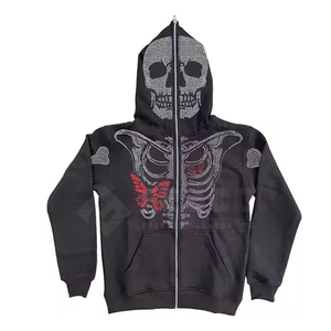 Sudadera con Capucha de Invierno para Hombre, Manga Larga, con Pedrería, Logotipo Personalizado, Diseño Impreso, Color Sólido, 100% Algodón, Transpirable - Product Image 1