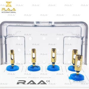 Dental Implant Tissue <b>Punch</b> Kit Reusable Manual Gold Color <b>Set</b> of 5 Pcs with Holder Custom Logo - Product Image 5