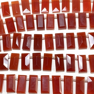 Cuentas de baguette rectangulares facetadas de ónix naranja, piedras preciosas naturales al por mayor de la tienda - Product Image 3