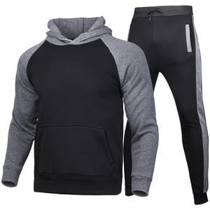 High Quality <b>Slim</b> Fit Winter <b>Black</b> Embroidered Hoodie Jogger Two Piece Set Rhinestone 100% Cotton Tracksuits Manufacturer Men - Product Image 5
