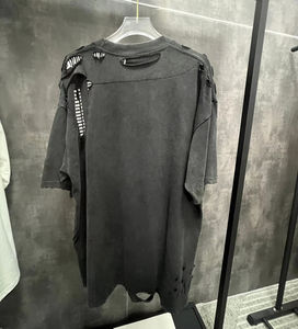 T-shirt court vintage délavé pour homme, coupe classique, 100% coton, style streetwear décontracté, séchage rapide, respirant - Product Image 3