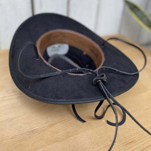 Western Cowboy <b>Hat</b> Black Wide Brim Cowhide Patch Bull Skull Emblem Braided <b>Band</b> Unisex Outdoor Casual Adult 58-60CM - Product Image 5