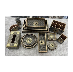 Design élégant 2025 fait à la main écologique en bois plateau de service boîte à mouchoirs boîtes de rangement pour vaisselle boisson fête de mariage - Product Image 1