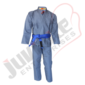 2025 OEM fabricante 100% algodón gris Color 450gsm tejido de perlas logotipo personalizado Pro Kimono Jiu Jitsu Gi uniforme para adultos - Product Image 2