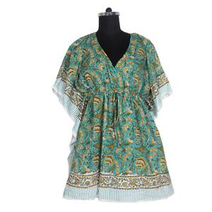 Bloc imprimé sans manches Maxi indien coton Maxi robes pour femmes KFCS058 coton été Maxi robe 100% organique porter concepteur - Product Image 2