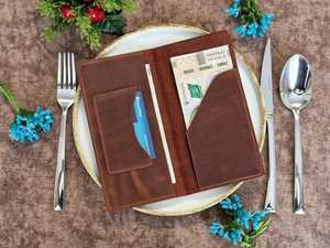 Porta billetes de cuero negro elegante para logotipo de hotel y restaurante en relieve Diseño duradero y elegante 2017 - Product Image 6