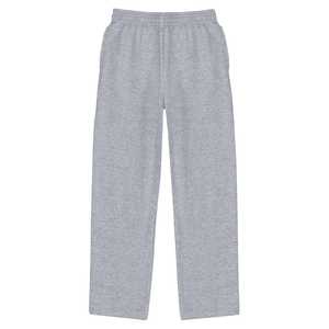 Pantalones de chándal de pierna ancha de algodón 100% apilados de peso pesado personalizados para hombres, pantalones de chándal grises holgados en blanco para hombres - Product Image 4