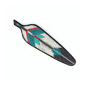 Bullion Wire Handmade Embroidered Stylish <b>Walking</b> <b>Stick</b> Patch <b>Badge</b> Brooches 3 D Silk Wire Patch Pin Brooches - Product Image 3